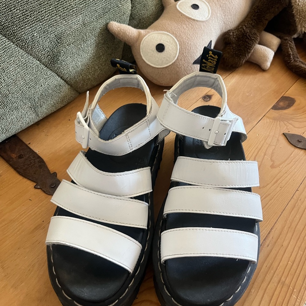 Dr. Martens White and Black Chunky Sandals